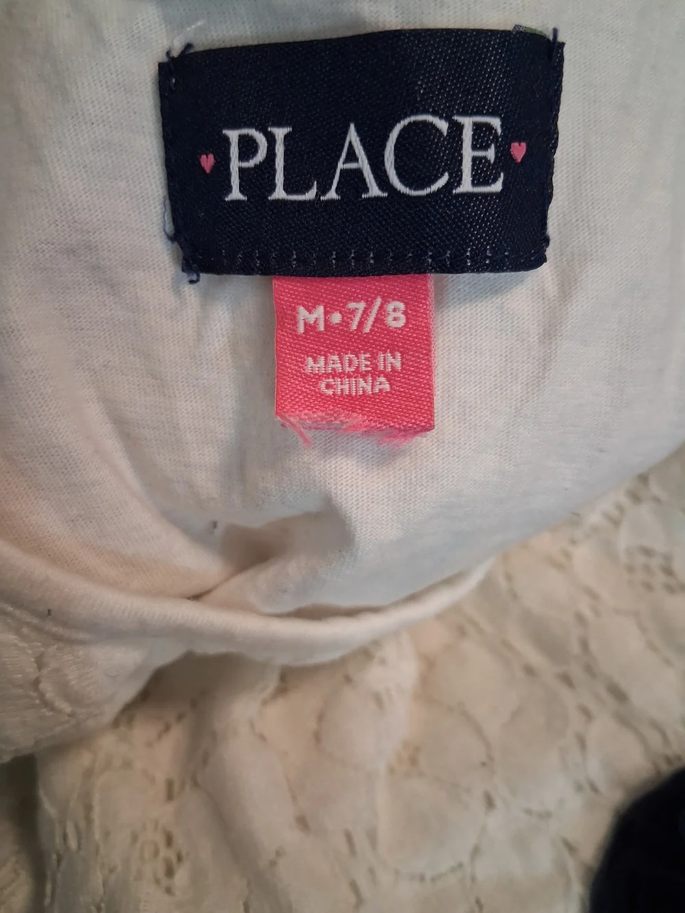 The Children's Place White Lace Sleeveless Top Navy Floral Skirt Dress 7/8